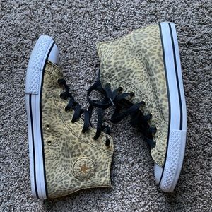 Converse Leather Leopard Animal Beige